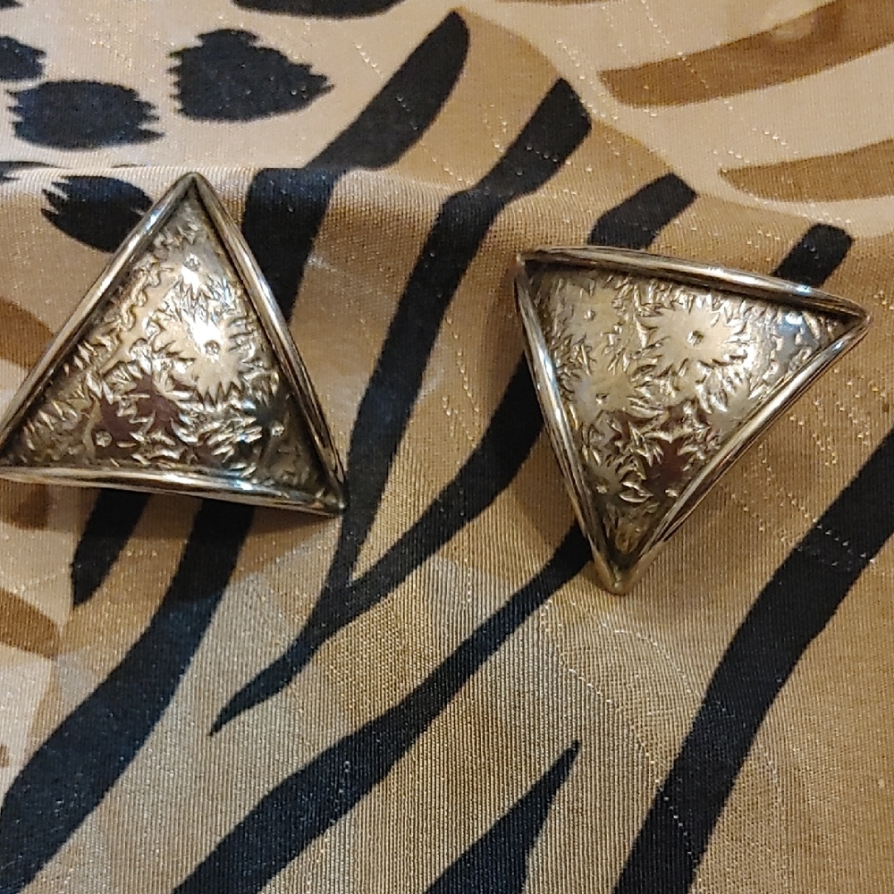 Gold Triangle Earrings